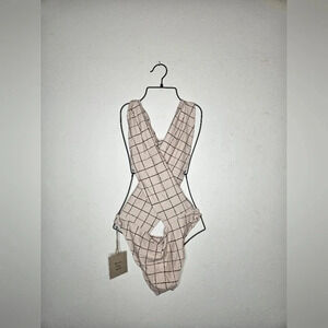 Stone Fox Swim Azalea One Piece‎ in Sand Plaid XL
